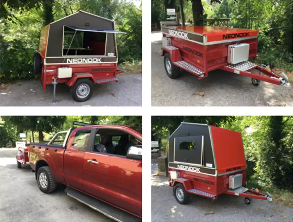 campxcar conception aventure camping coconup petite mini caravane cellule amovible concept solution voyage tente de toit remorque pliante neonook