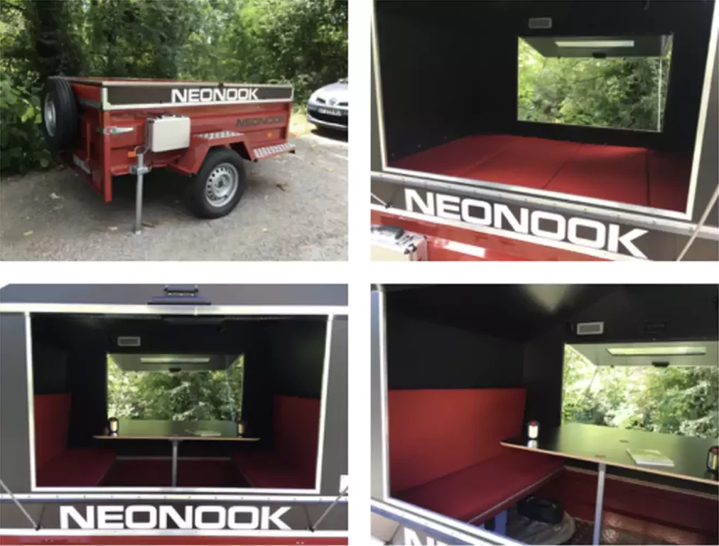 campxcar conception aventure camping coconup petite mini caravane cellule amovible concept solution voyage tente de toit remorque pliante neonook